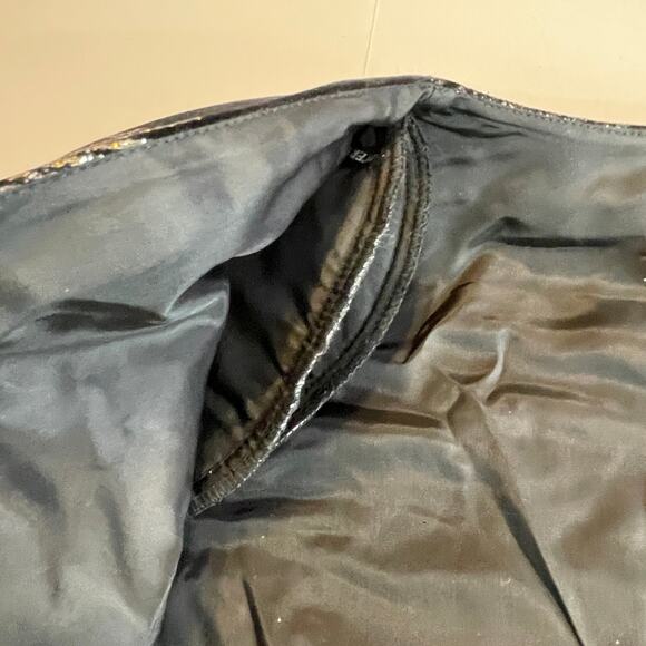 Vintage After Dark Black Velvet Glitter Argyle Cropped Dressy Evening Jacket 10 - Picture 7 of 10